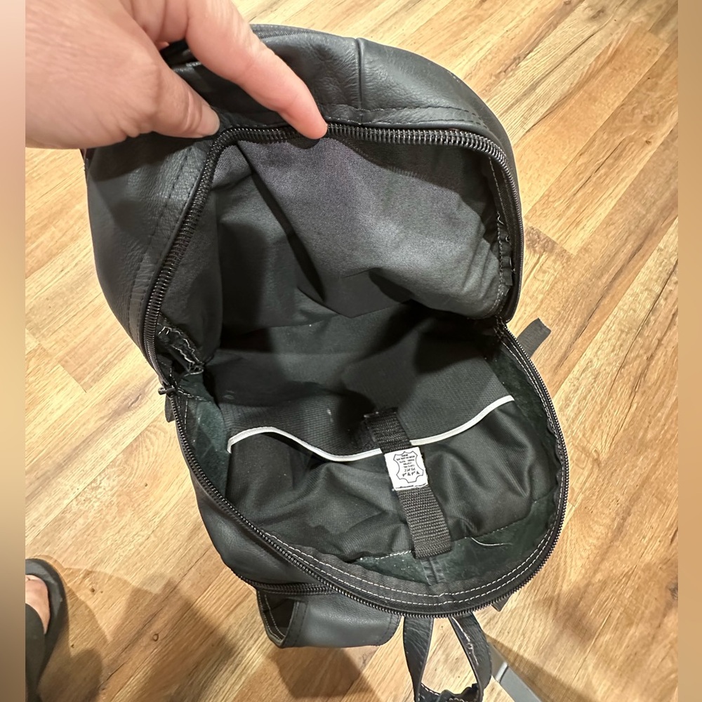 Classic Black Leather Backpack - image 6